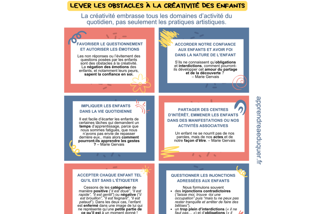 obstacles créativité des enfants