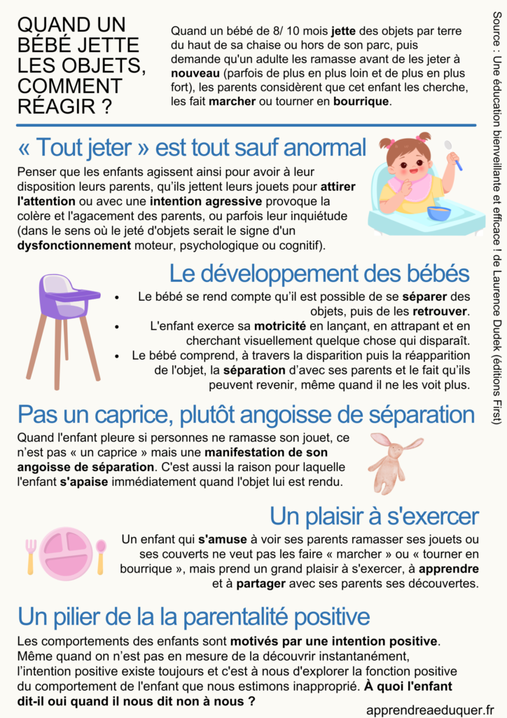 bébé jette les objets