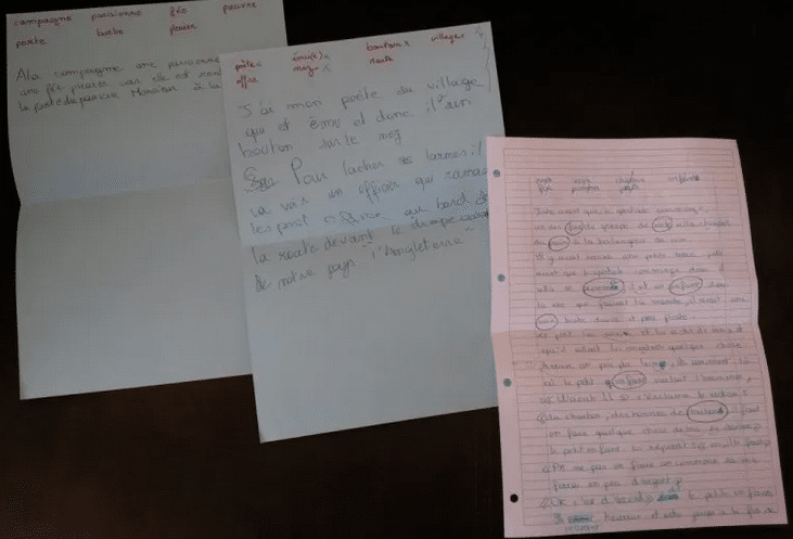 exercice production écriture enfants adolescents