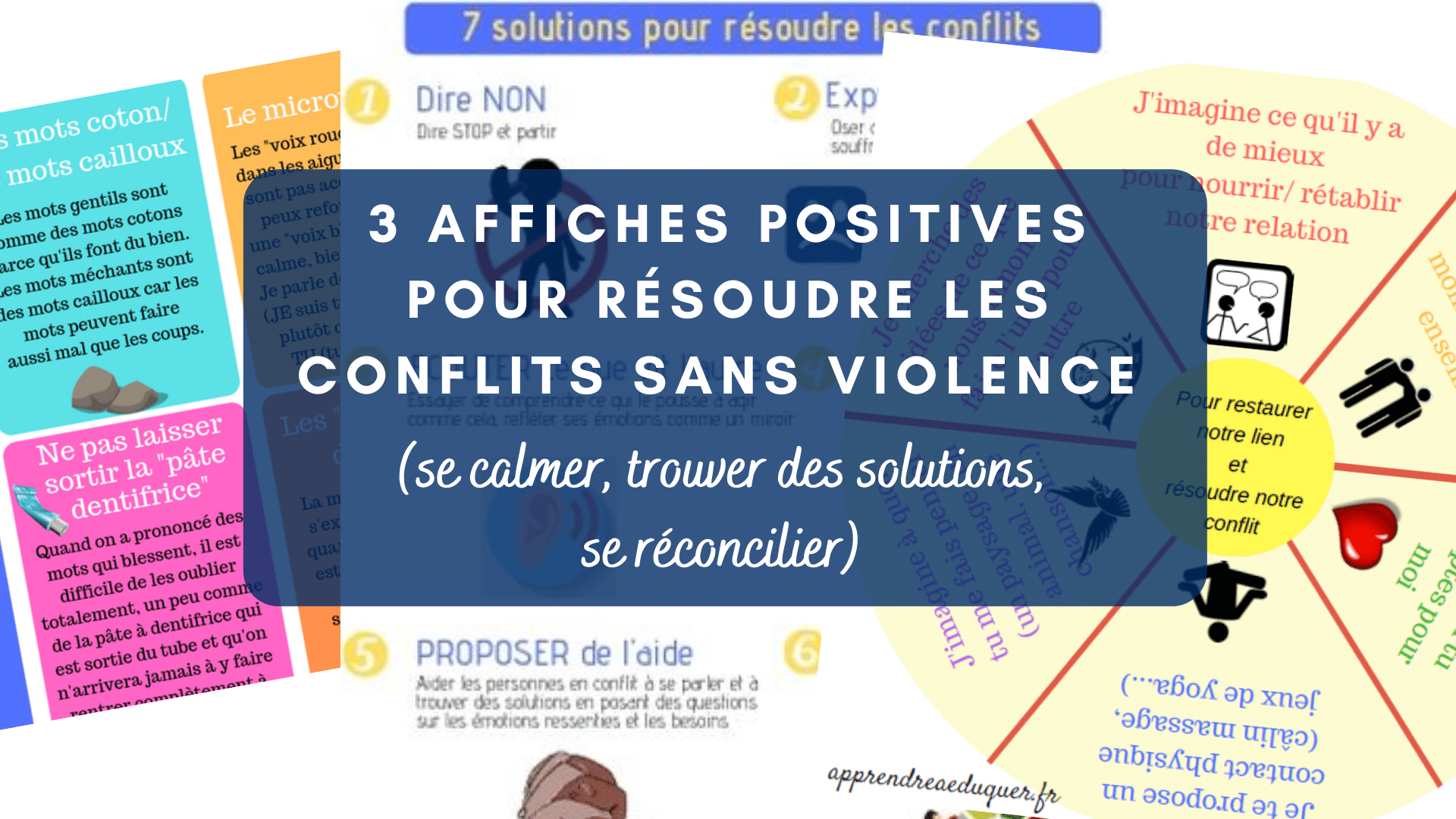 affiches positives pour résoudre les conflits sans violence