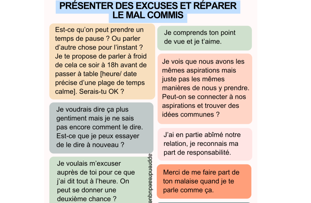 idées présenter excuses