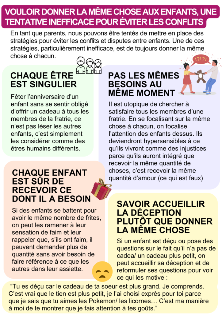 donner la même chose aux enfants