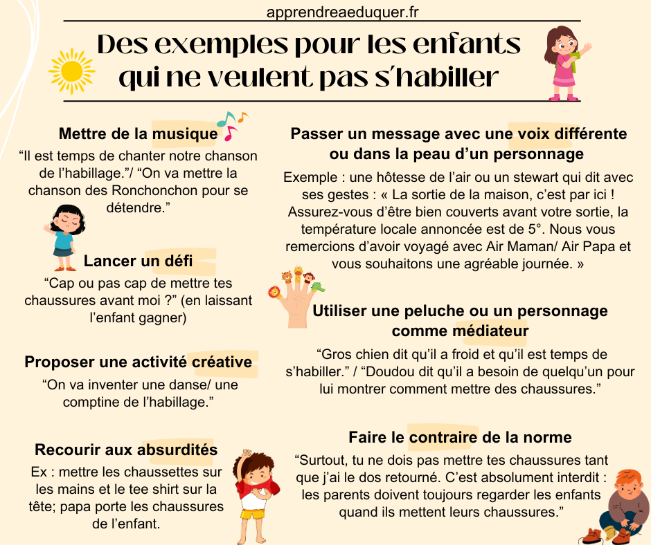 enfants veulent pas s’habiller