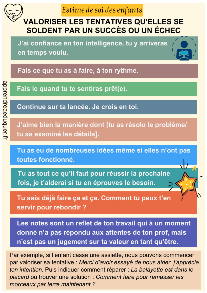 consolider l’estime de soi des enfants